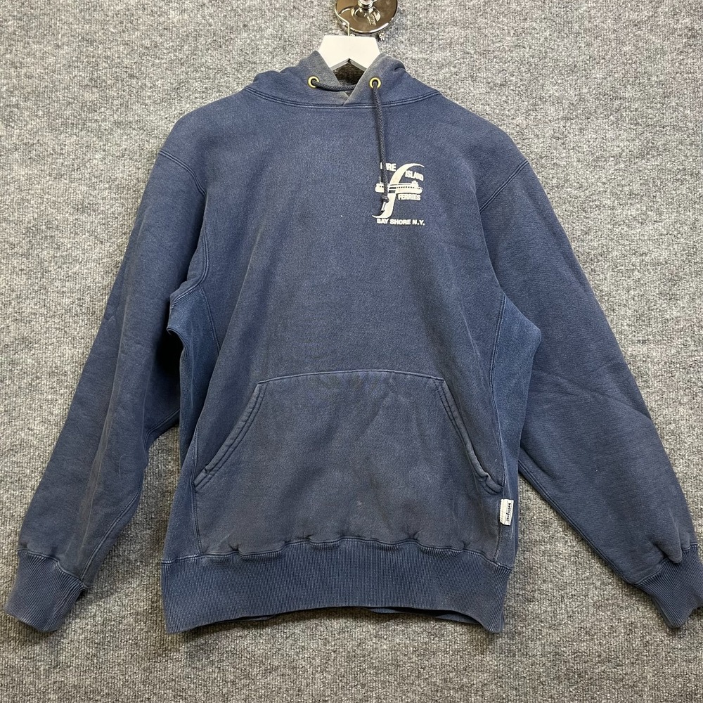 Kellsport Hoodie Men Large Navy Blue Good Vintage Fire Island Ferries USA Made